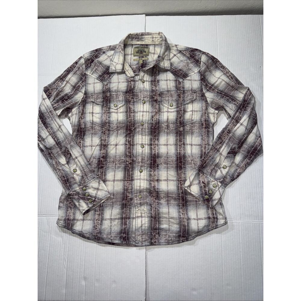 Chevignon Pearl Snap 100% Cotton Slim Fit Check Shirt Multicolor Sz S